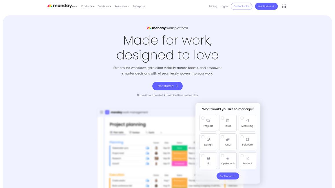 Monday.Com Homepage