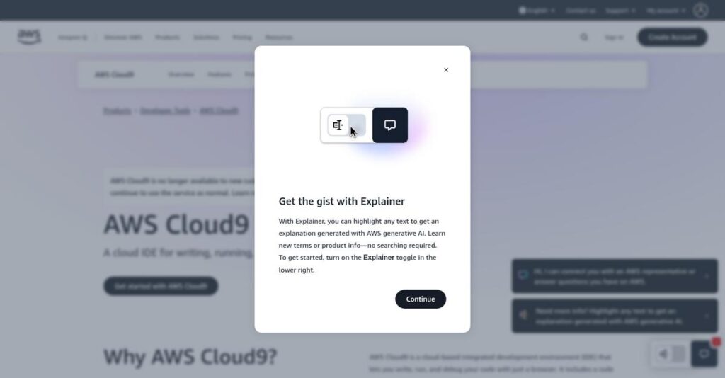 AWS Cloud9 Homepage