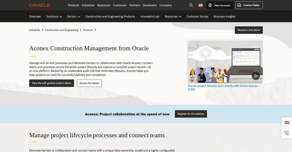Aconex Homepage