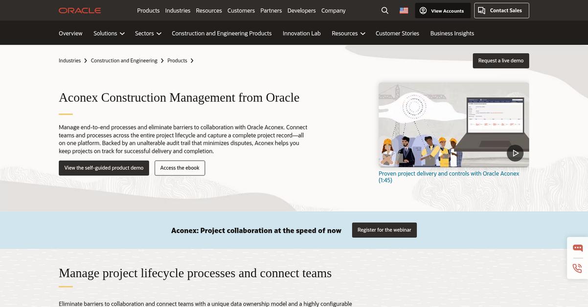 Aconex Homepage