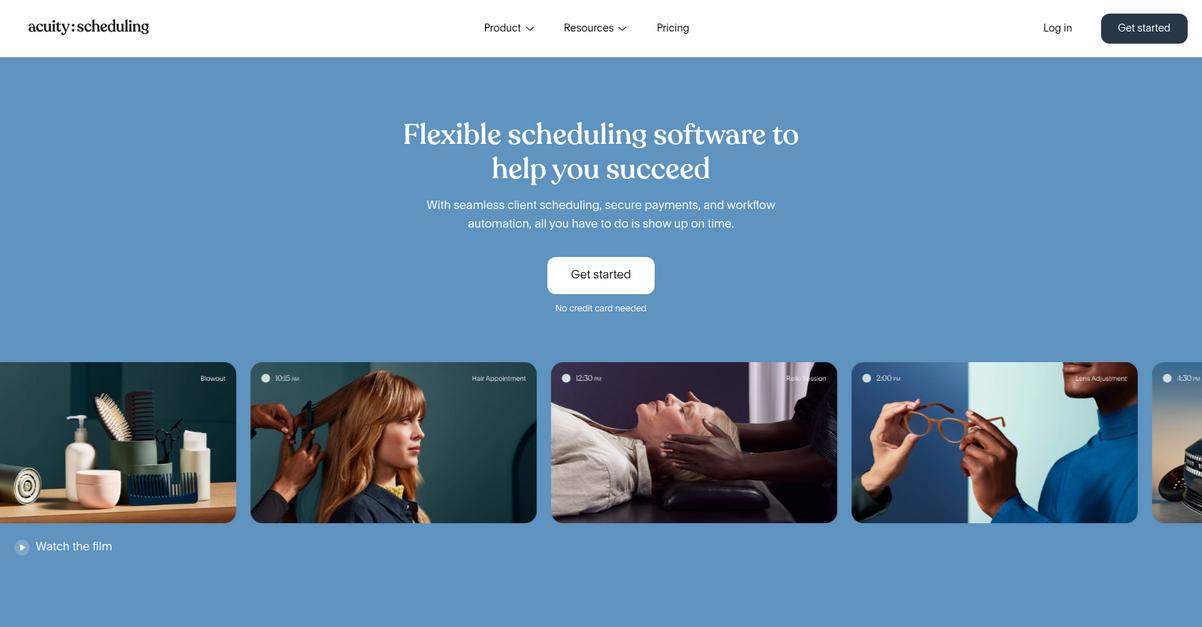 Acuity Scheduling Homepage