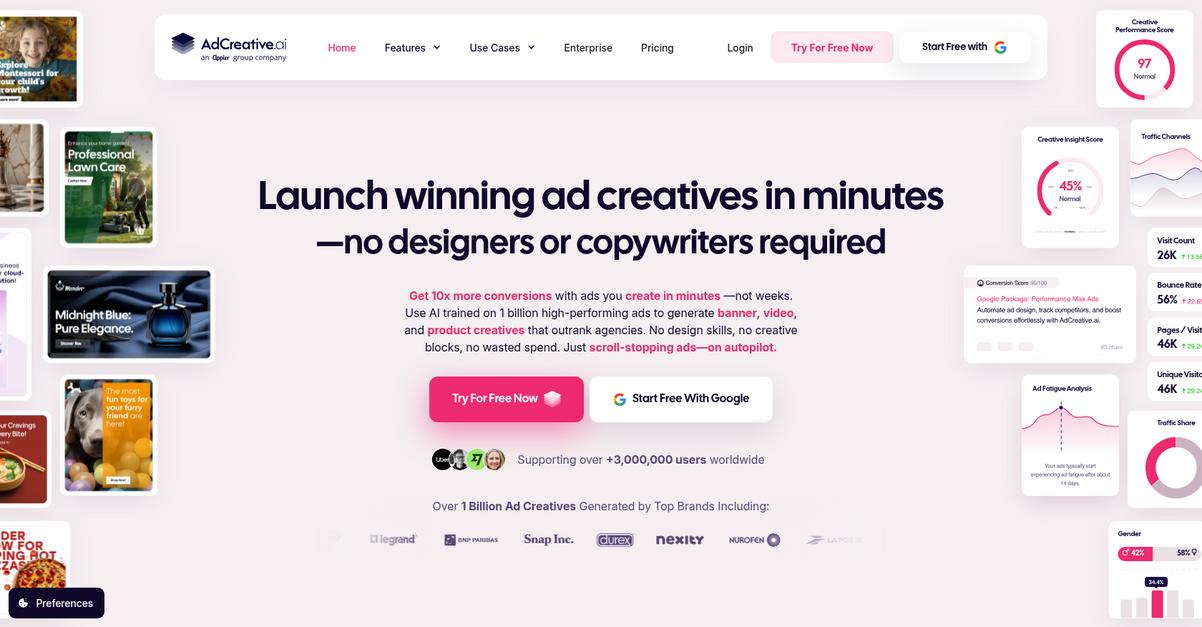 Ad Creative.Ai Homepage