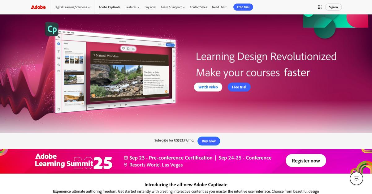 Adobe Captivate Homepage