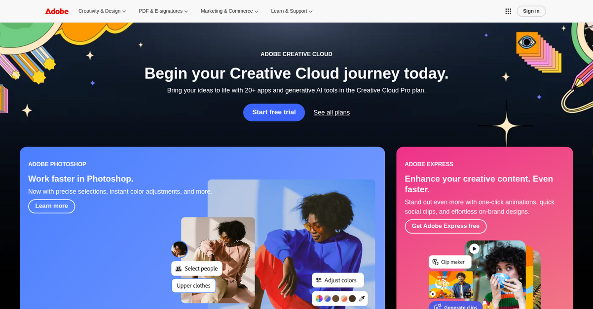 Adobe Homepage