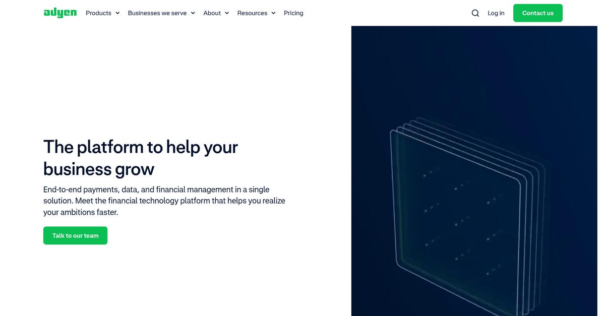 Adyen Homepage