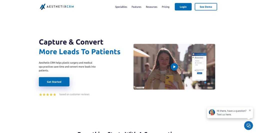 Aesthetix CRM Homepage