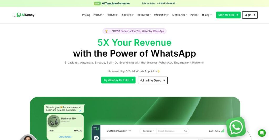 AiSensy Homepage