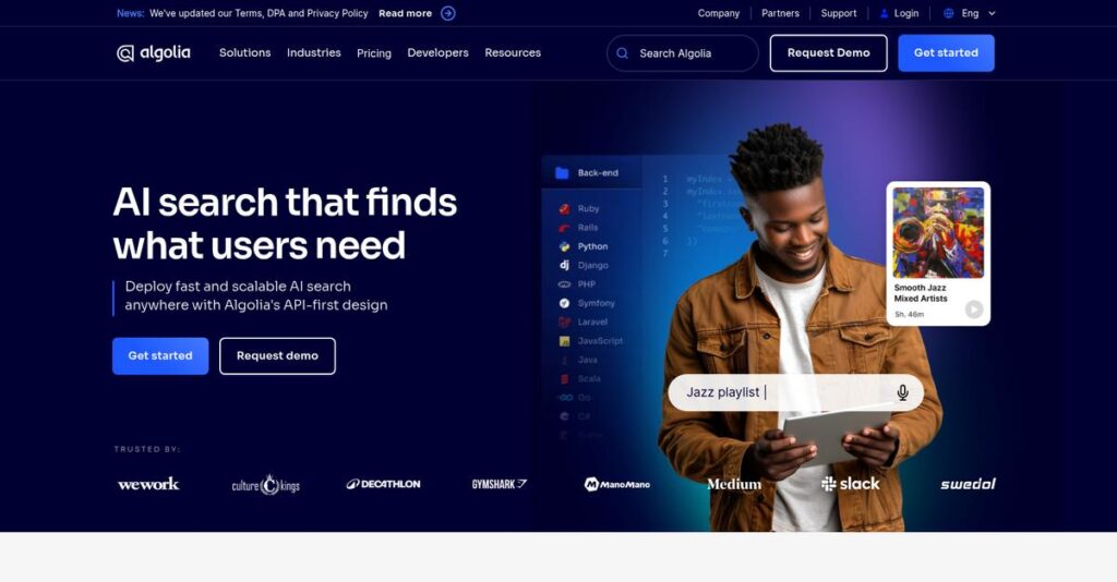 Algolia Homepage
