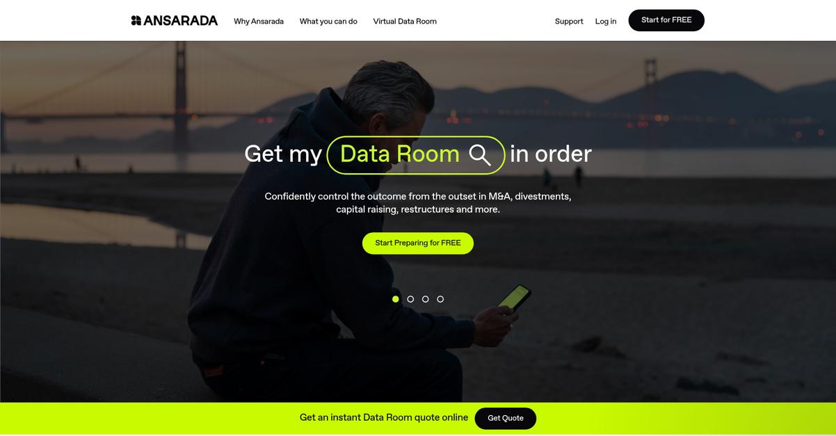Ansarada Homepage