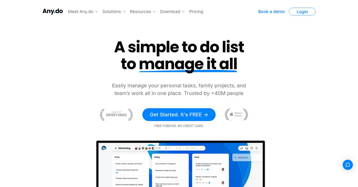 Any.Do Homepage