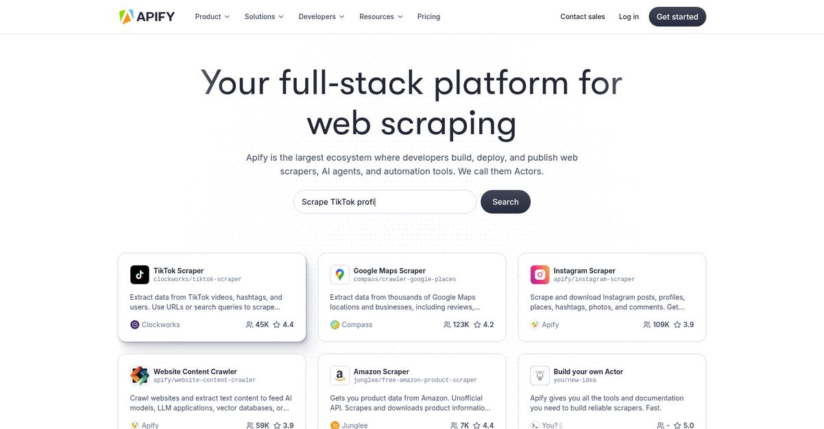 Apify Homepage