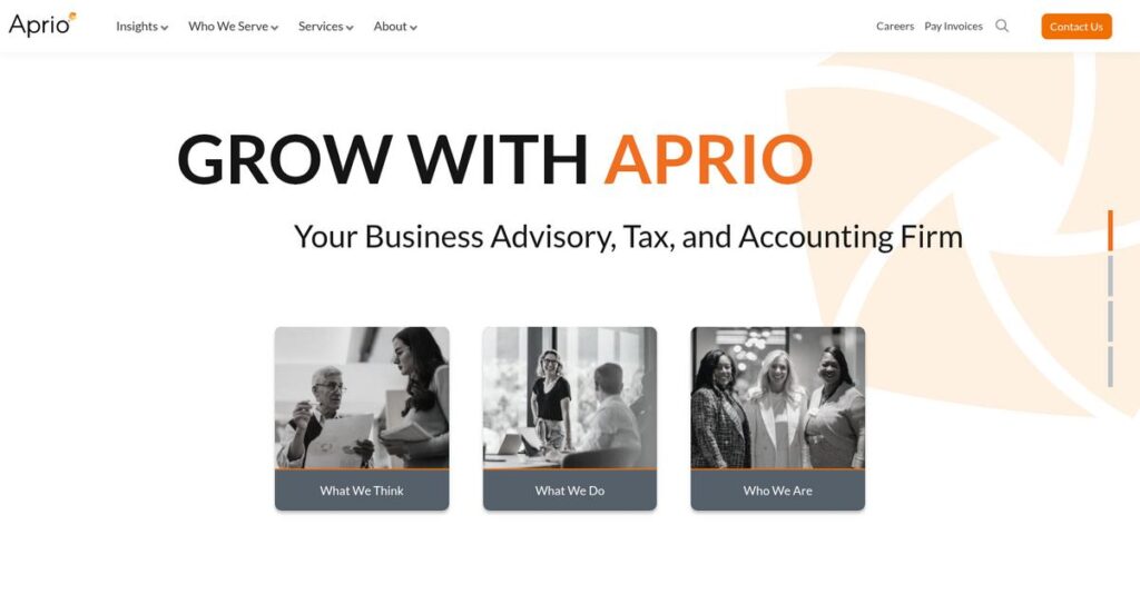 Aprio Homepage