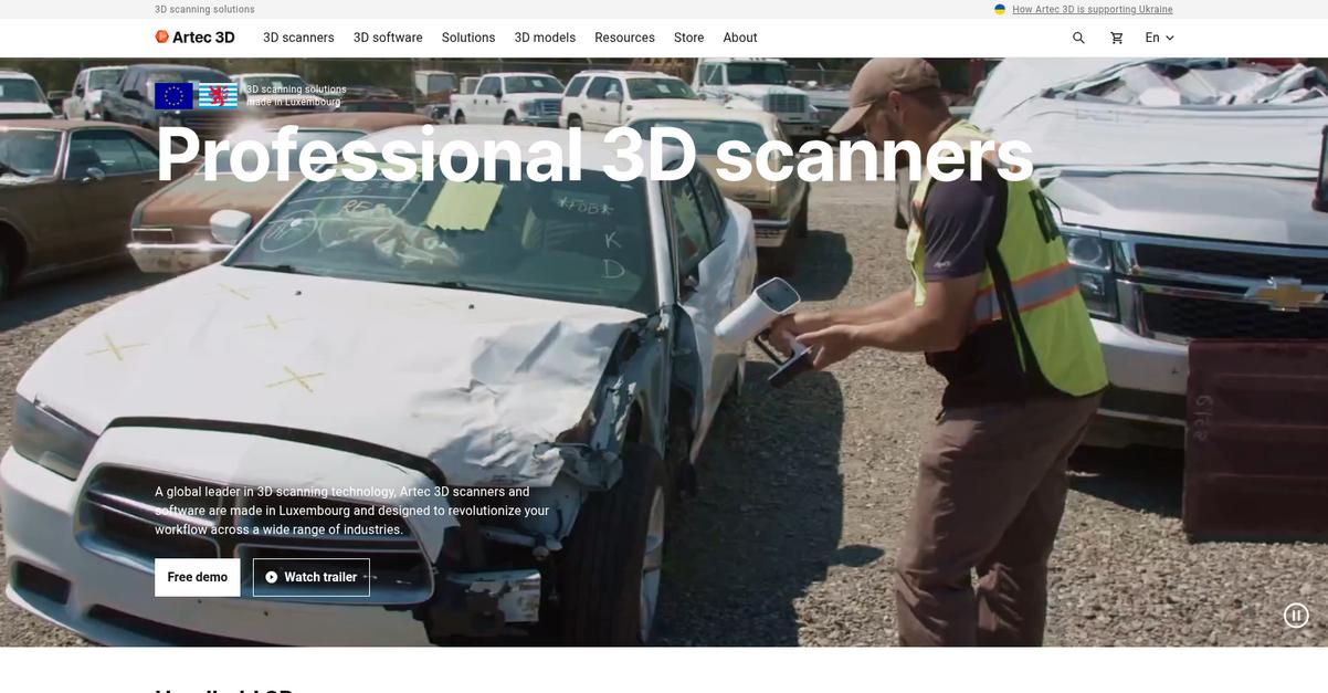 Artec 3d Homepage