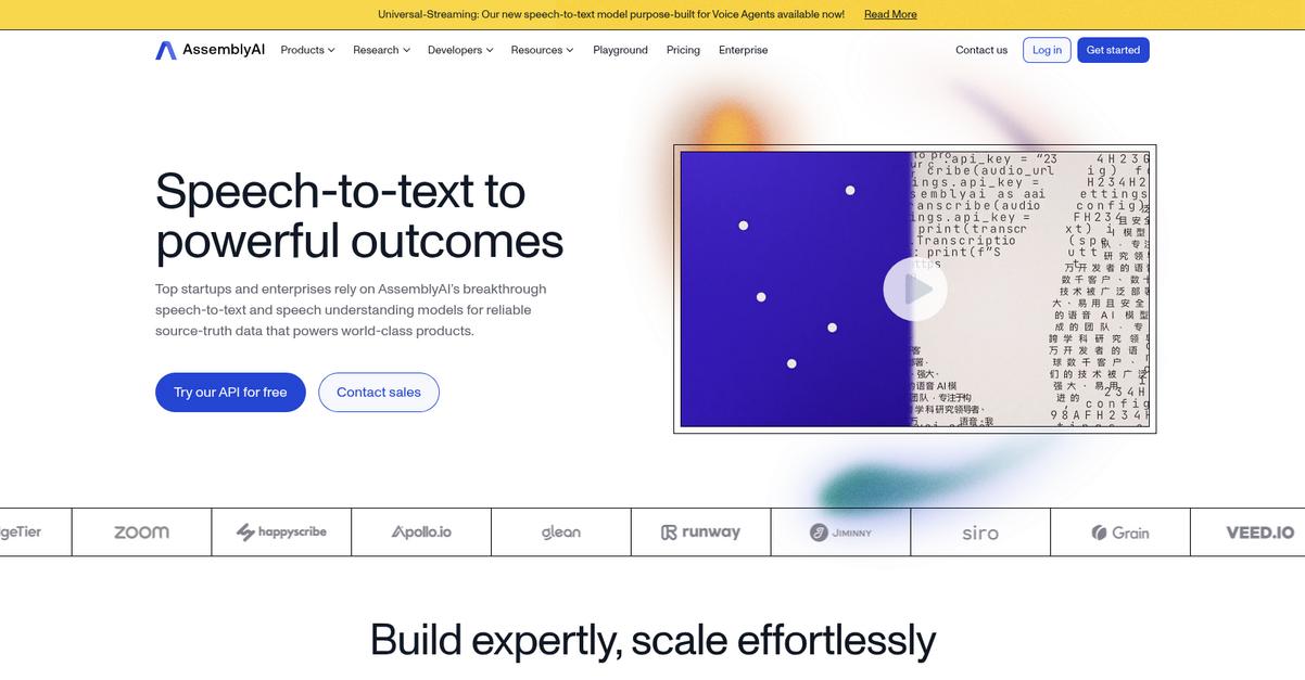 Assembly Ai Homepage