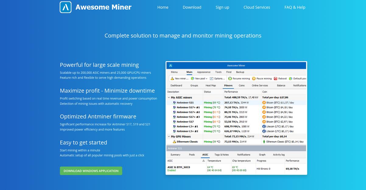 Awesome Miner Homepage