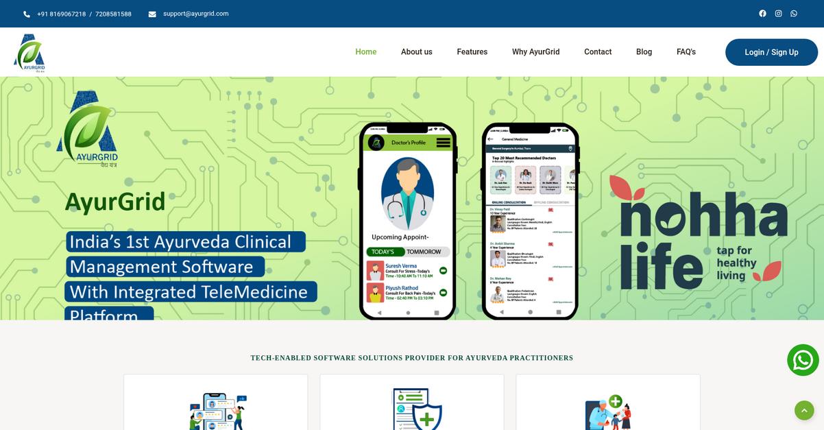 Ayur Grid Homepage