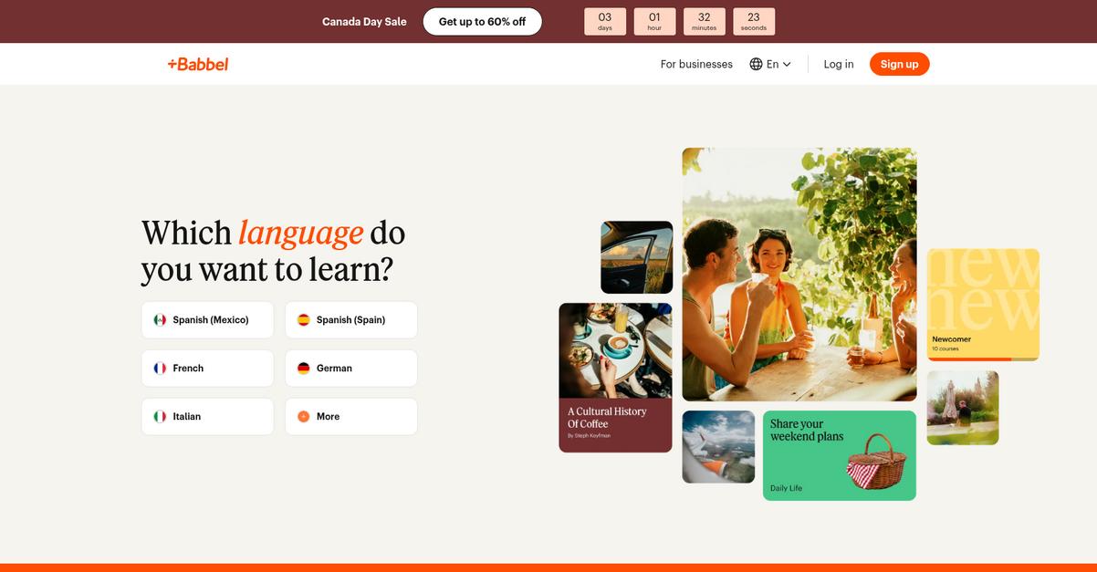 Babbel Homepage