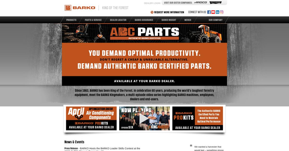 Barko Hydraulics Homepage