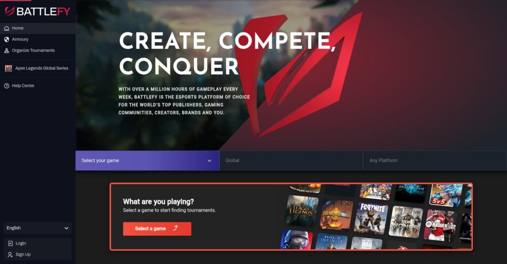 Battlefy Homepage