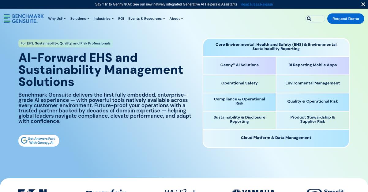 Benchmark Gensuite Homepage 1