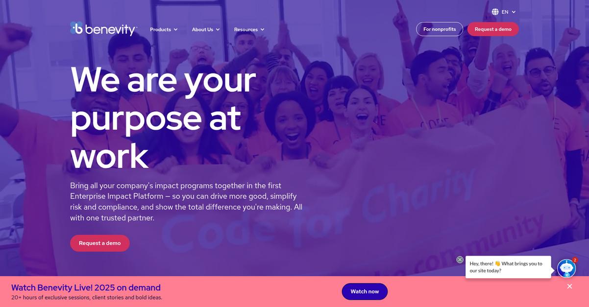 Benevity Homepage