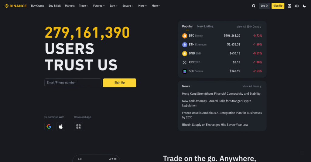 Binance Homepage