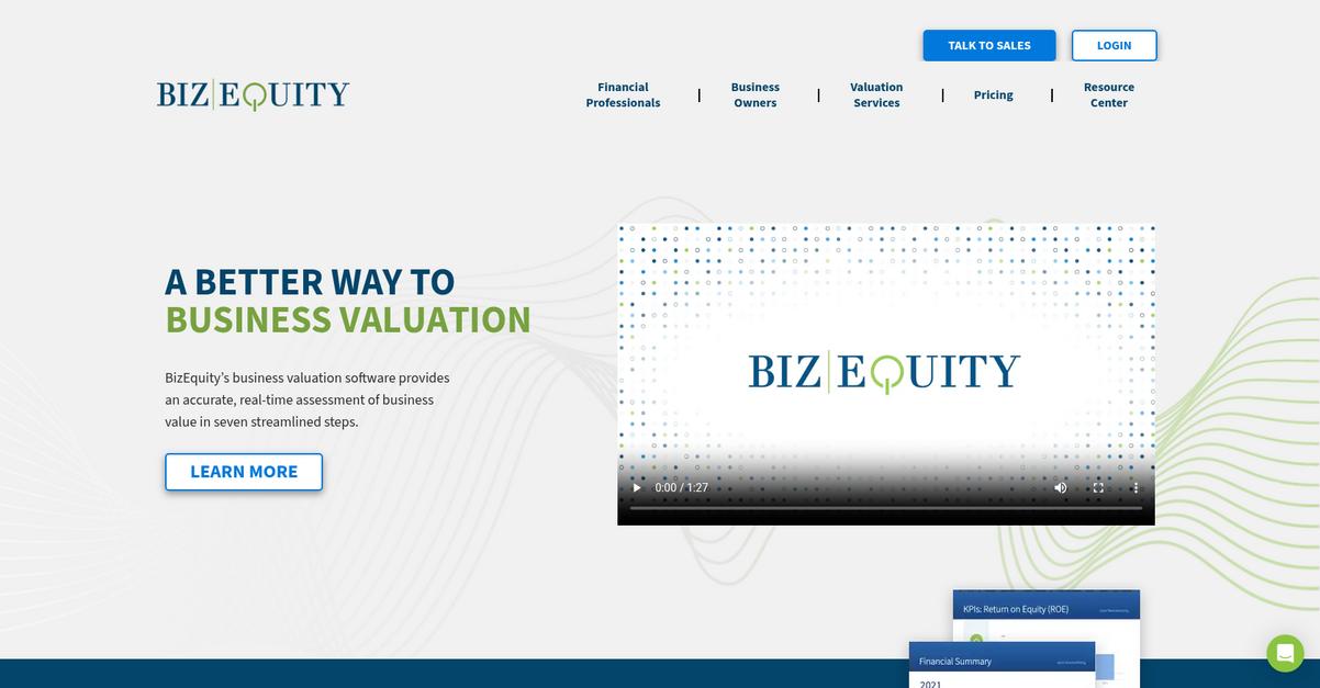 Biz Equity Homepage