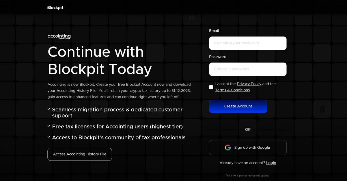 Blockpit Homepage