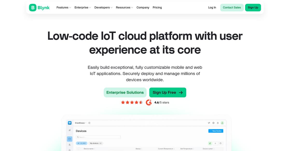 Blynk Homepage