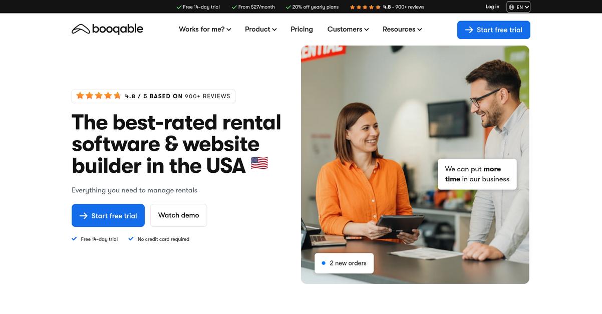 Booqable Homepage