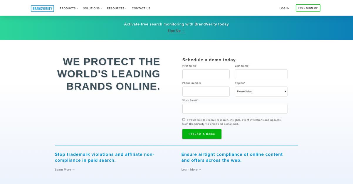 Brand Verity Homepage