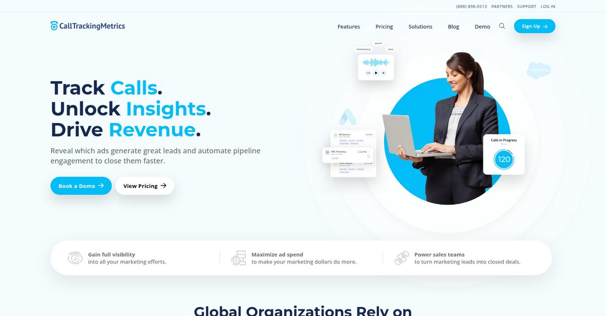 Call Tracking Metrics Homepage