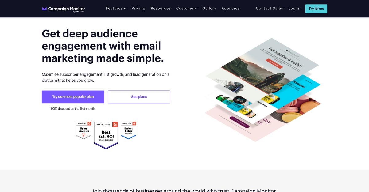 Campaign Monitor Homepage