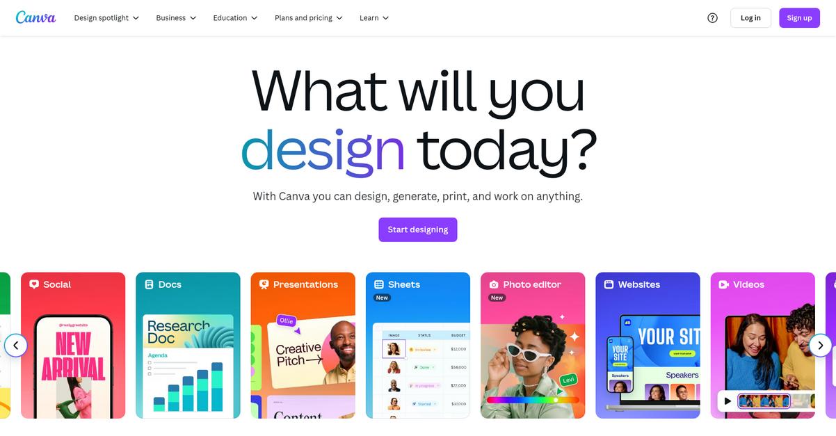 Canva Homepage