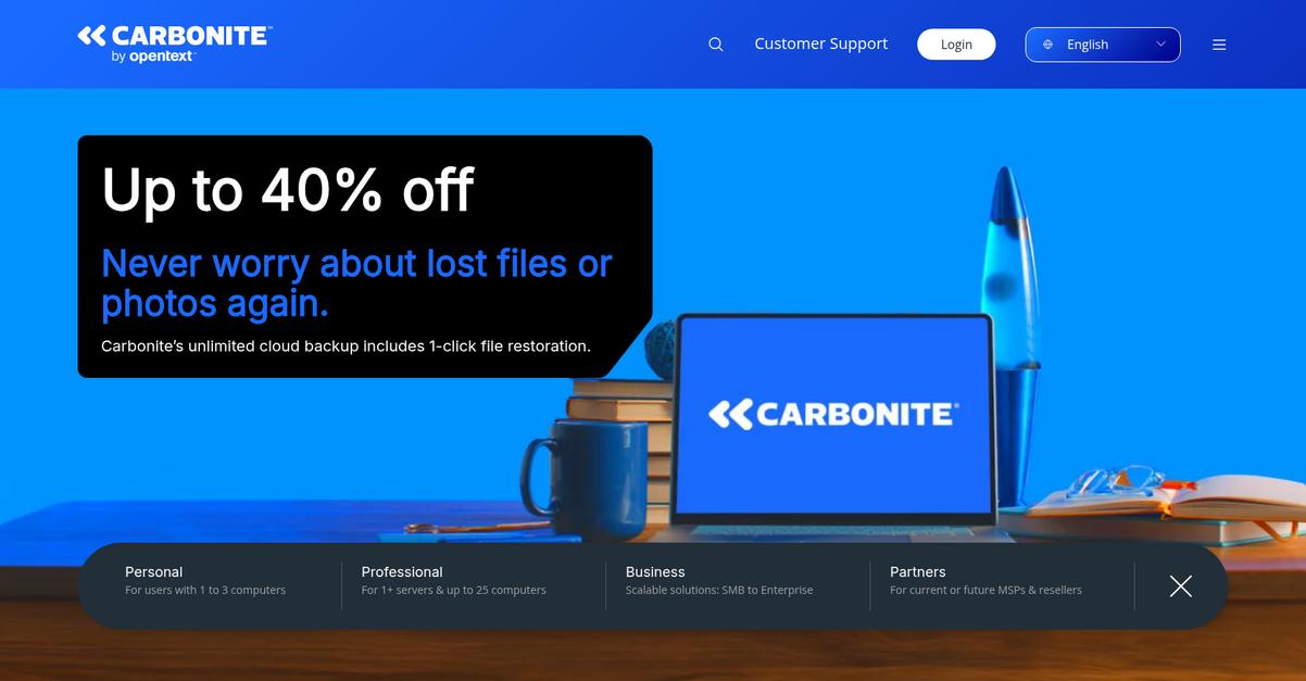 Carbonite Homepage