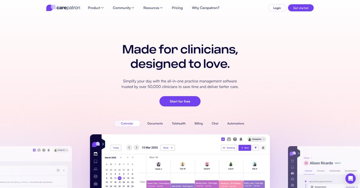 Carepatron Homepage