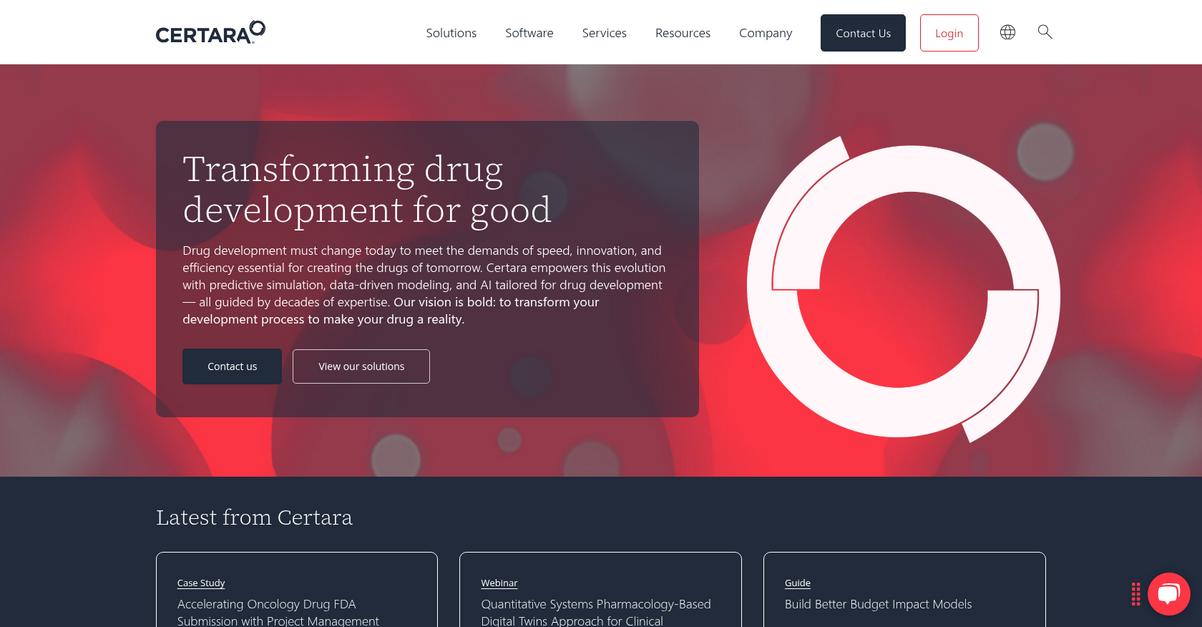 Certara Homepage