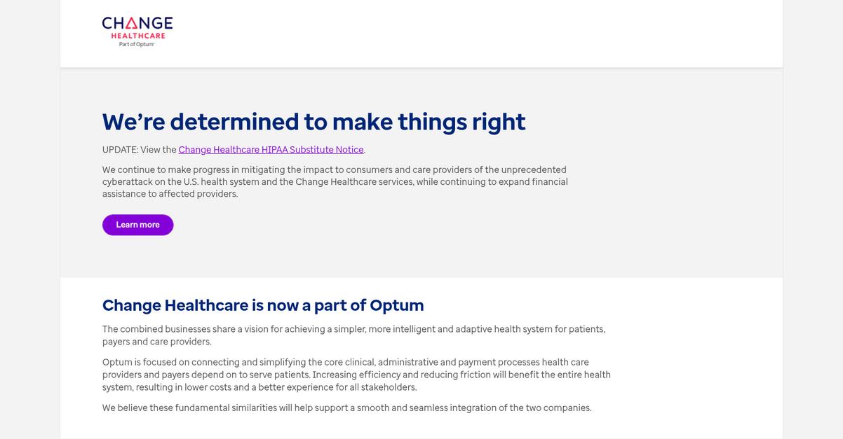 Change Healthcare Homepage