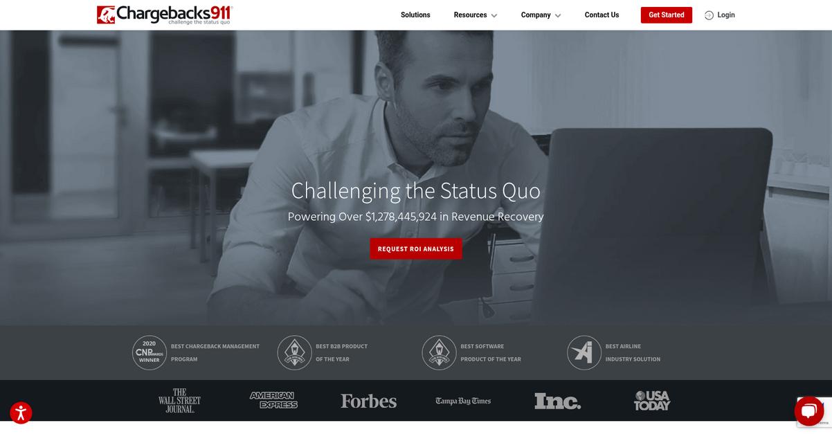 Chargebacks911 Homepage