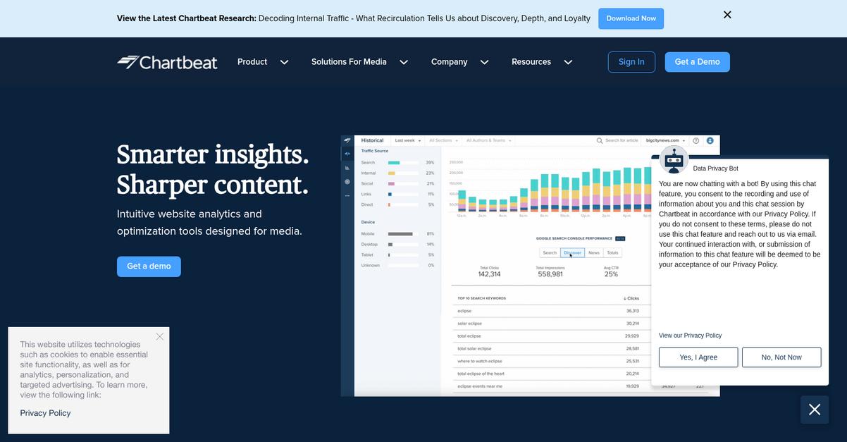 Chartbeat Homepage