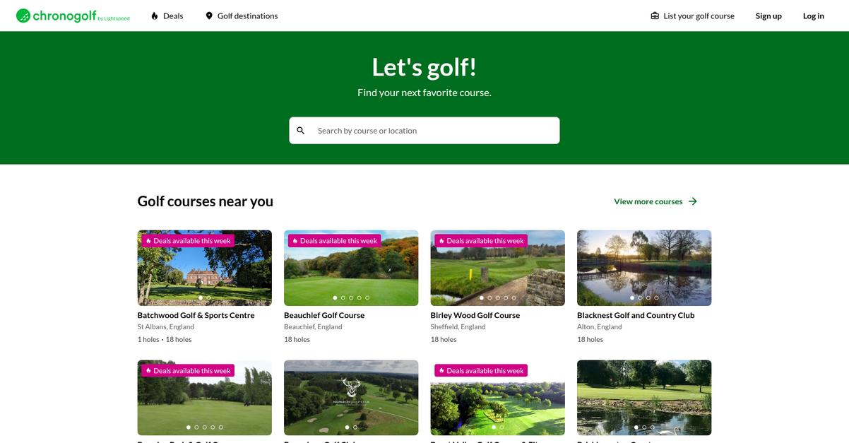 Chronogolf Homepage