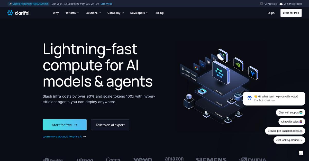 Clarifai Homepage