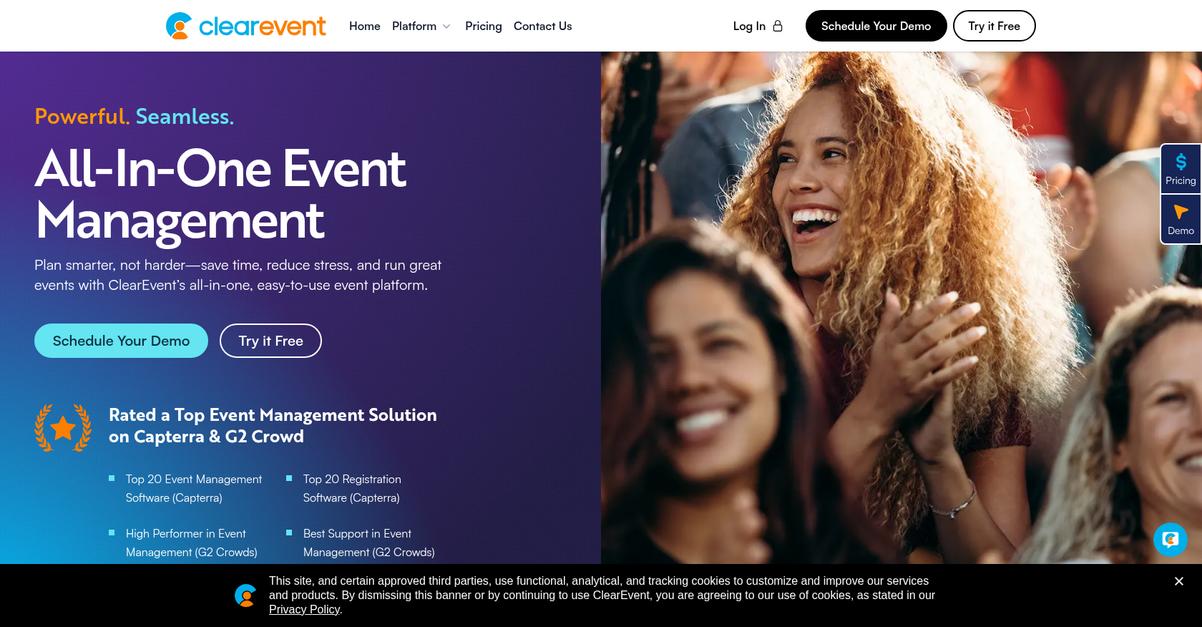 Clear Event Homepage
