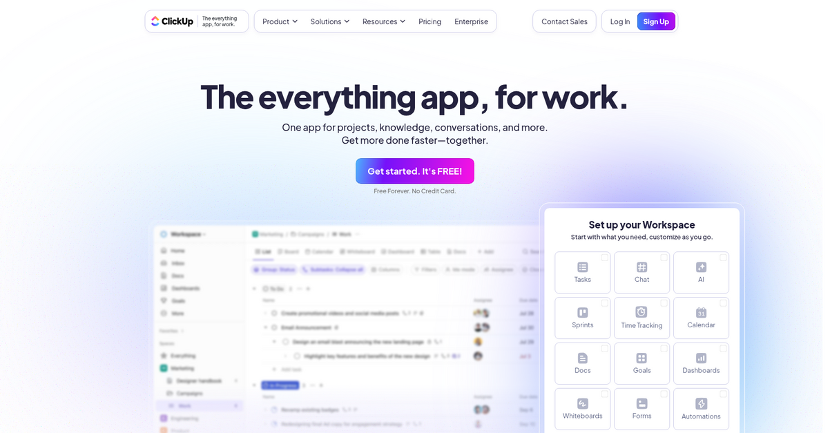 Click Up Homepage