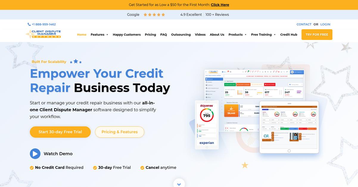 Client Dispute Manager Homepage 1