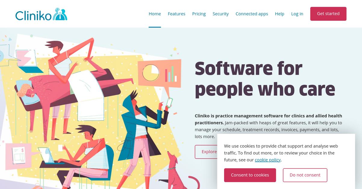Cliniko Homepage