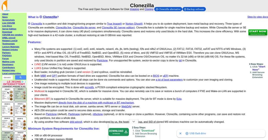 Clonezilla Homepage