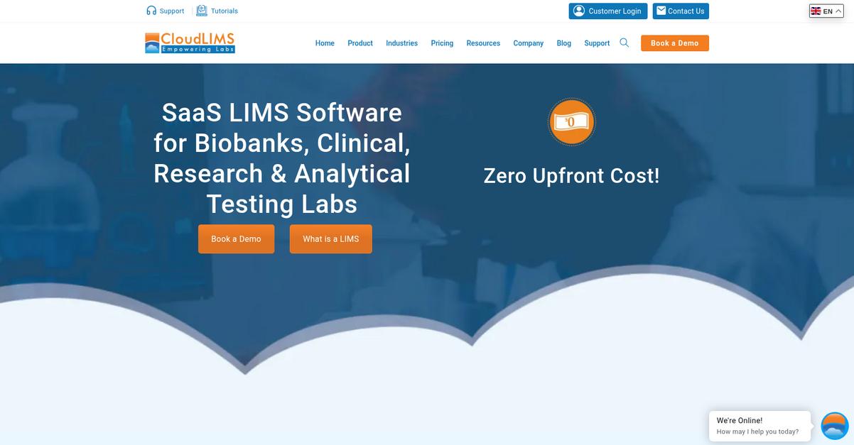 Cloud Lims Homepage