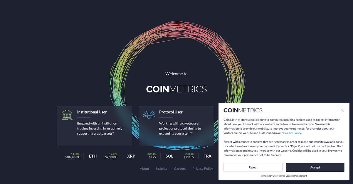 Coin Metrics Homepage