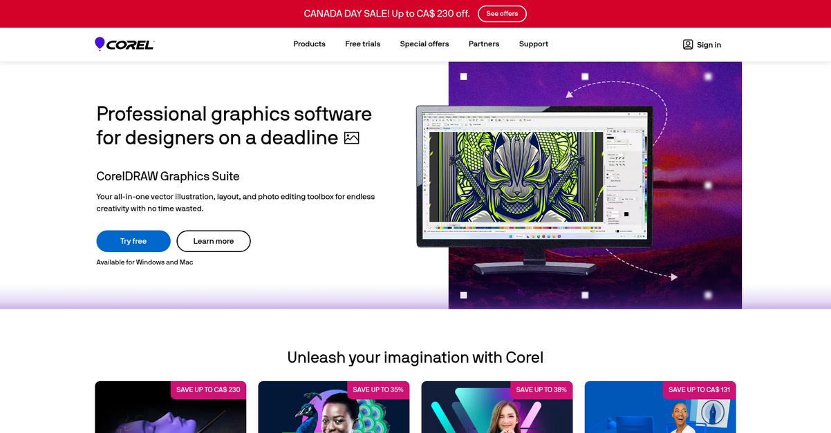 Corel Homepage